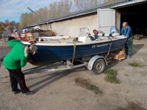 Boot im Winterlager bei ASG Muecheln