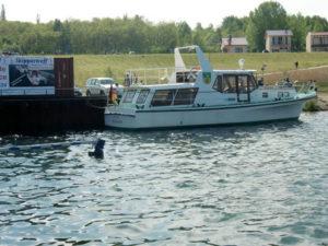 MS FELIX am Liegeplatz in der MARINA Mücheln